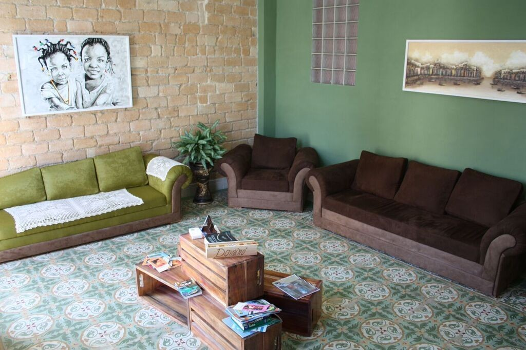 The front room at La Gargola Hostal in Old Havana, Cuba
