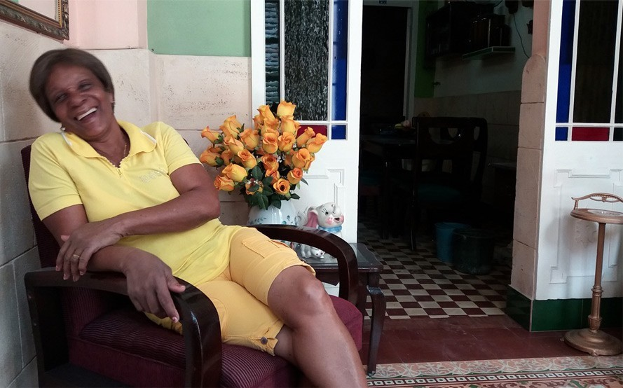 The friendly owner of Hostal La Caridad in Old Havana