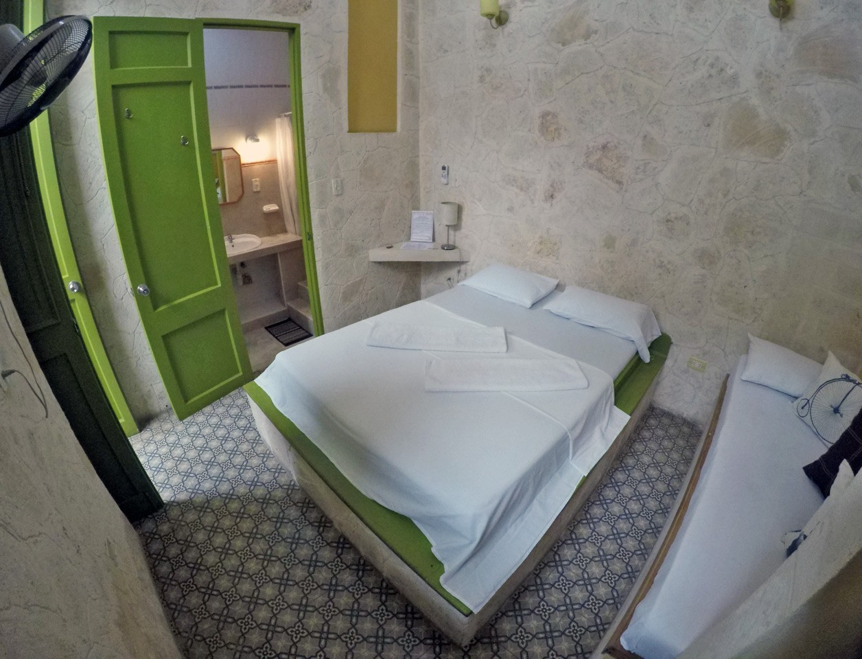 Room 3 of Casa Obrapia in Old Havana with its ensuite bathroom