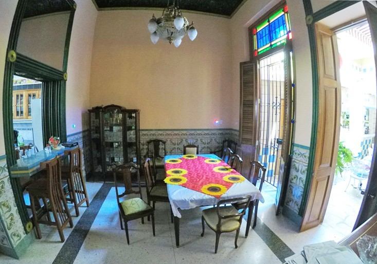 The dining room of Casa Naty in Havana