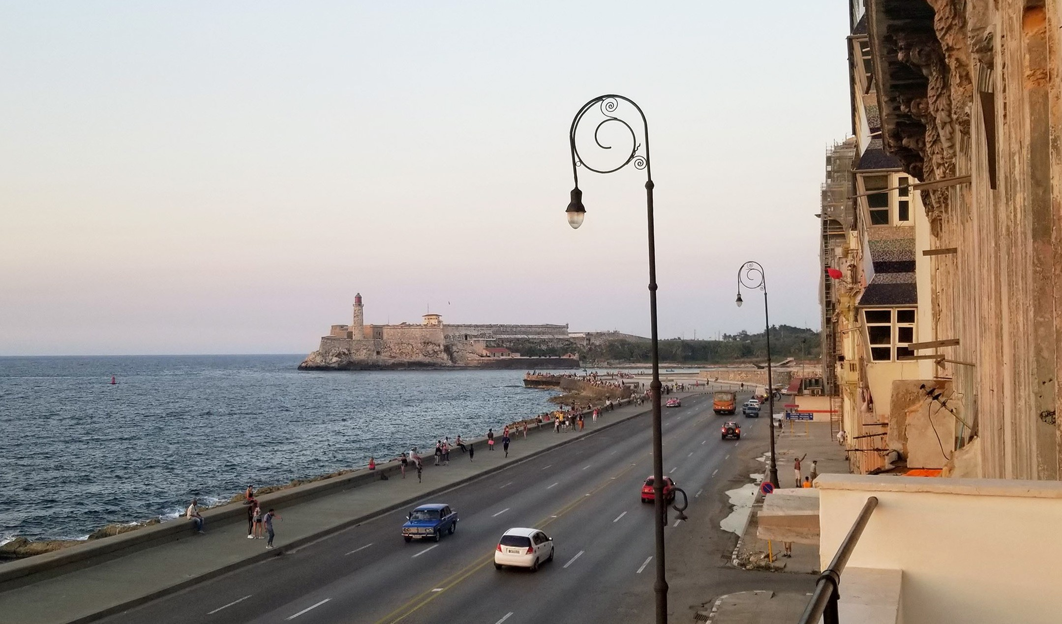 A view of Morro castle in Havana from a guesthouse balcony