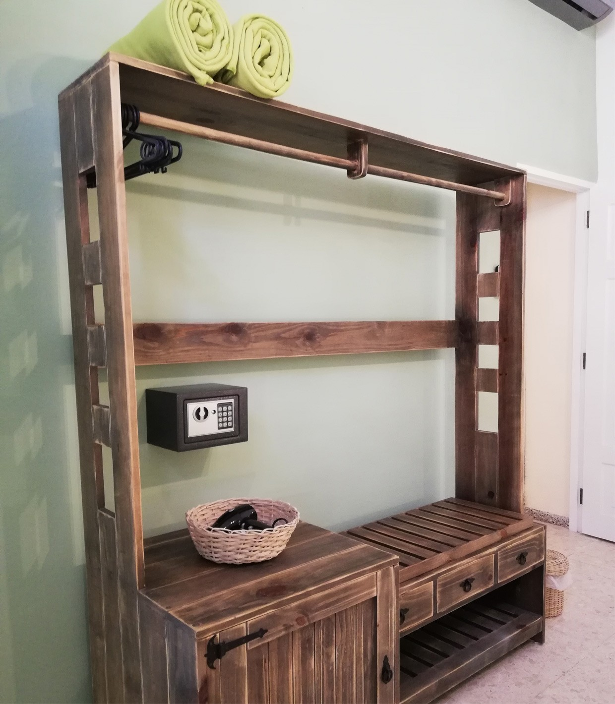 luggage stand in private guesthouse room in Old Havana